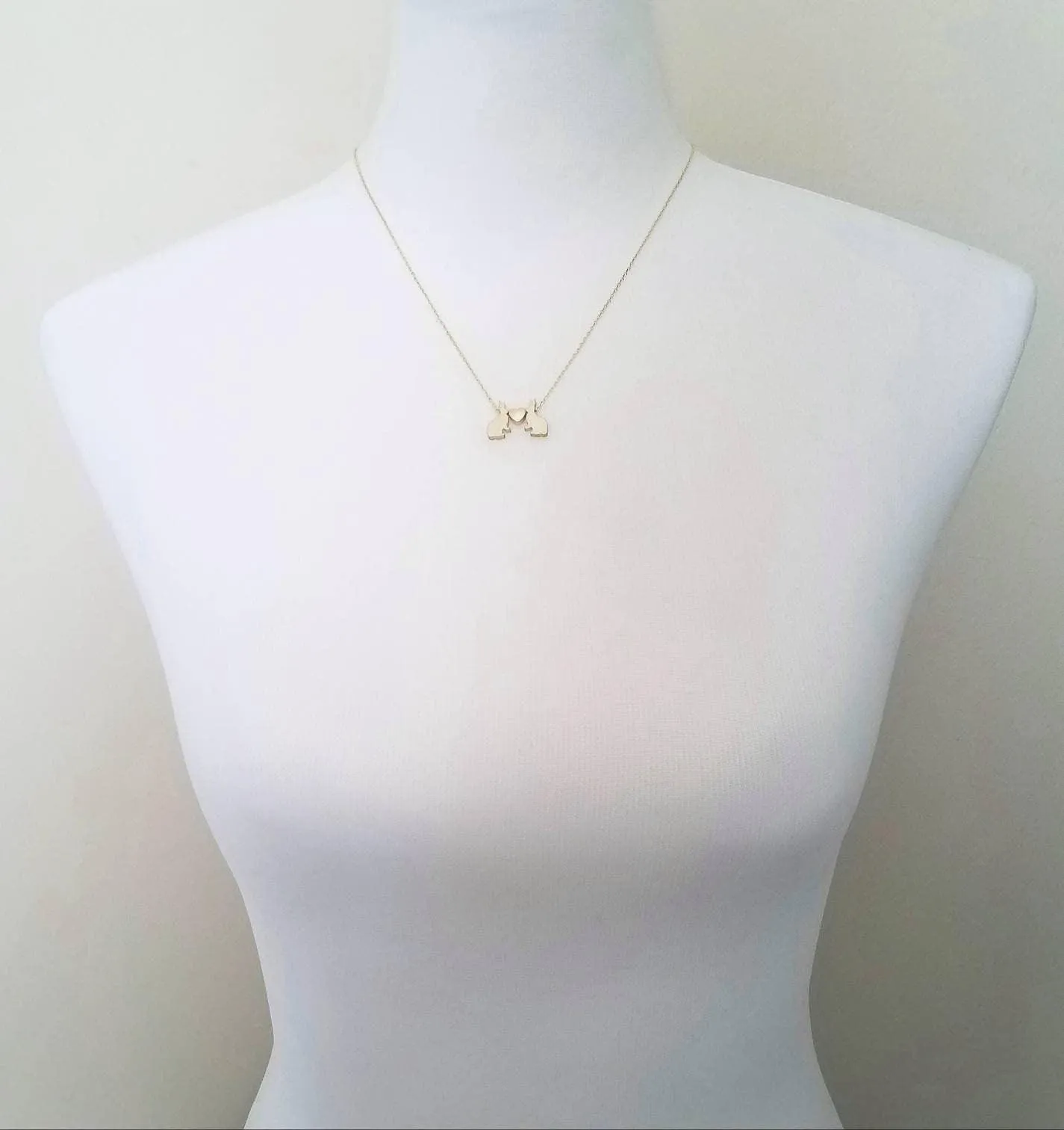 Rabbit Necklace, gold rabbit necklace, gold bunny necklace, bunnies heart necklace, small bunny heart necklace love necklace I love you gift