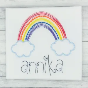 Rainbow w/ Clouds Name Shirt