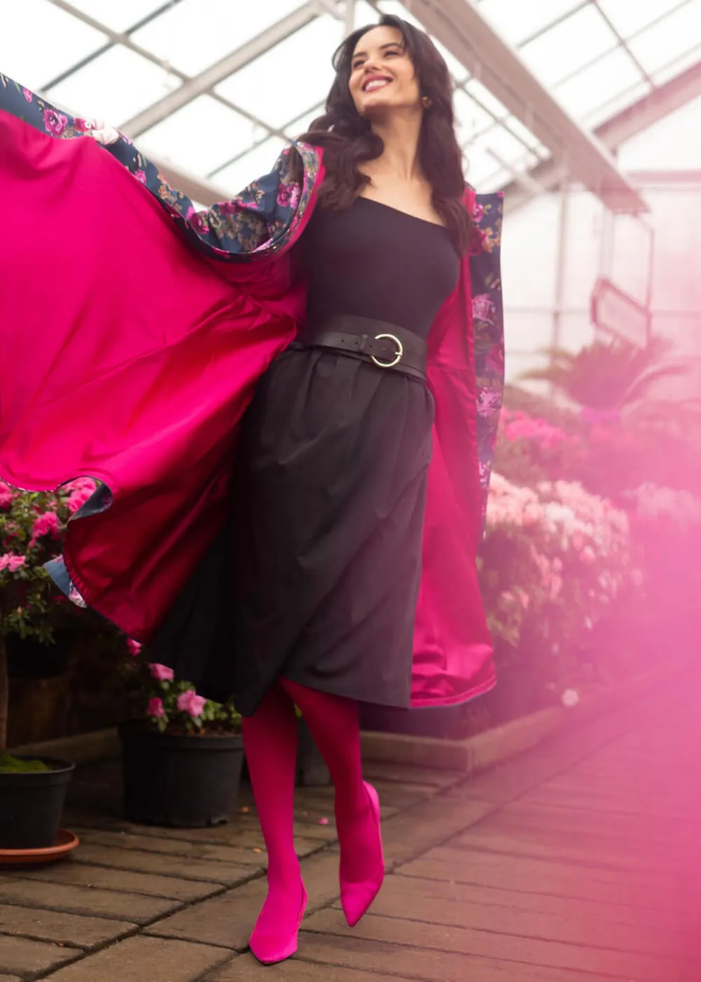 RainSisters Misty Rose Waterafstotende 50's Regenjas Blauw