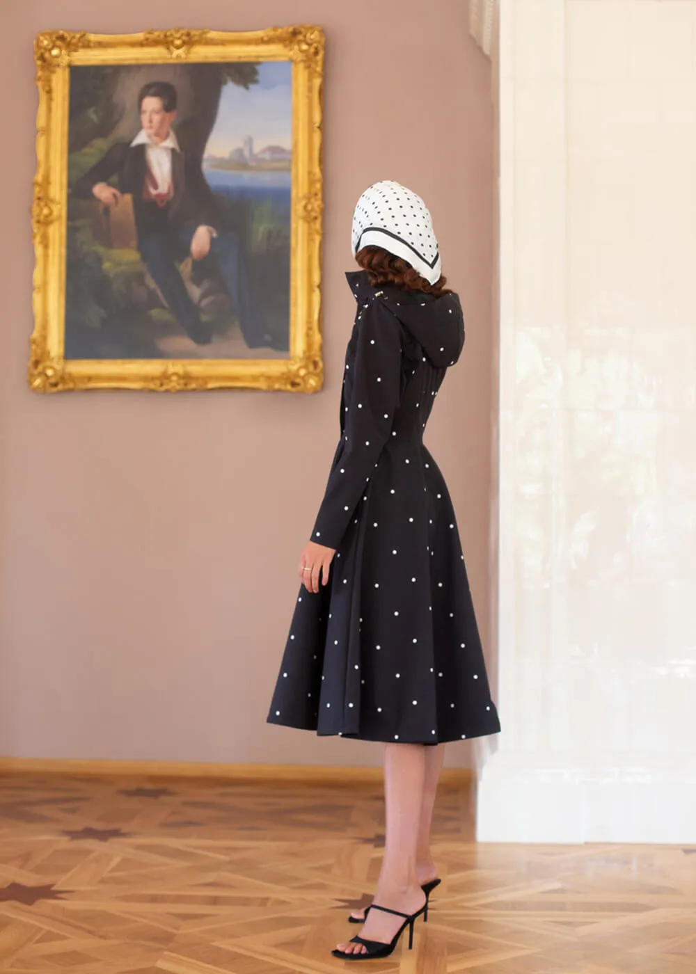 RainSisters Timeless Polka Dots Waterafstotende 50's Regenjas Zwart