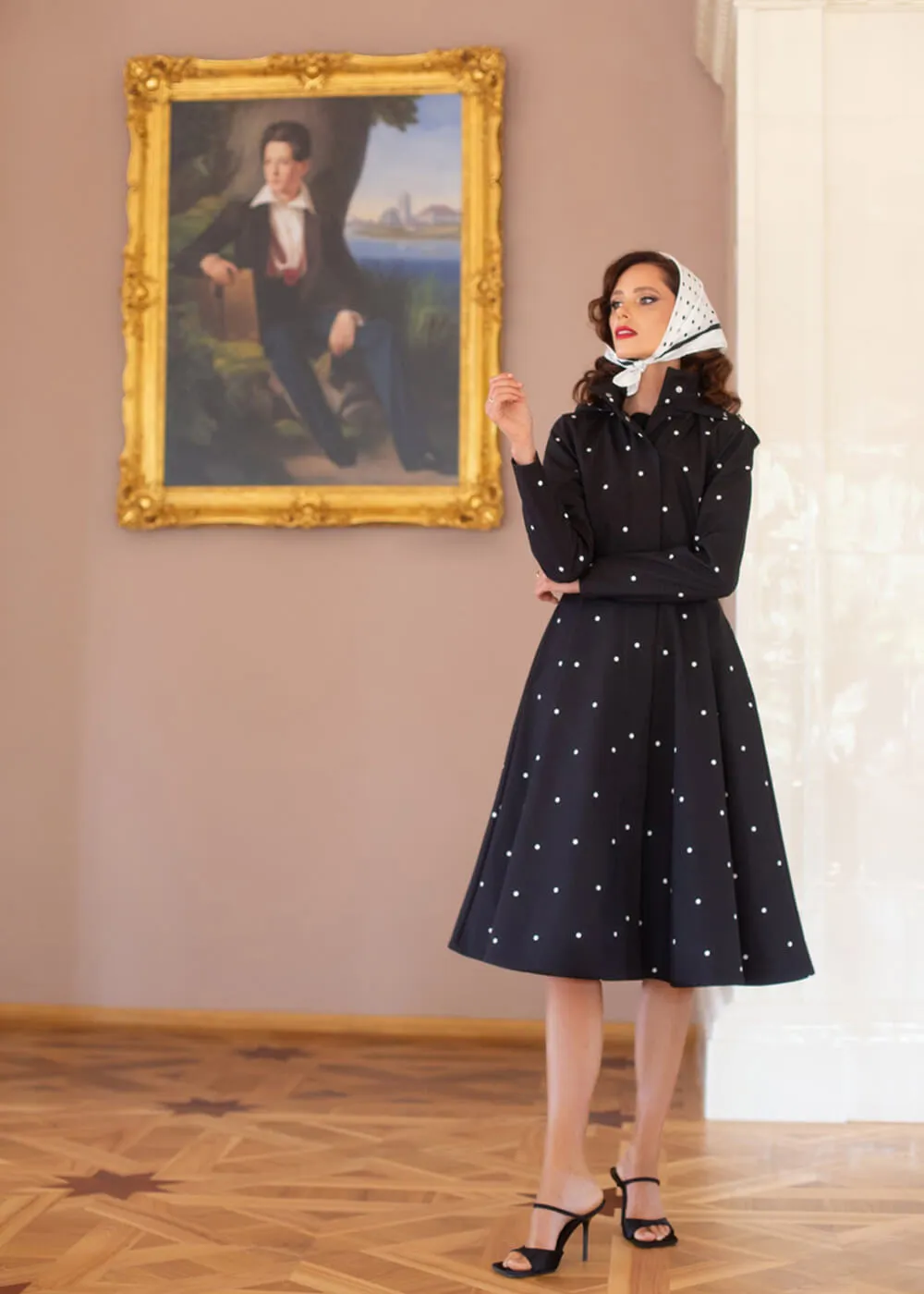 RainSisters Timeless Polka Dots Waterafstotende 50's Regenjas Zwart