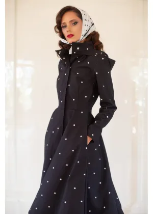 RainSisters Timeless Polka Dots Waterafstotende 50's Regenjas Zwart