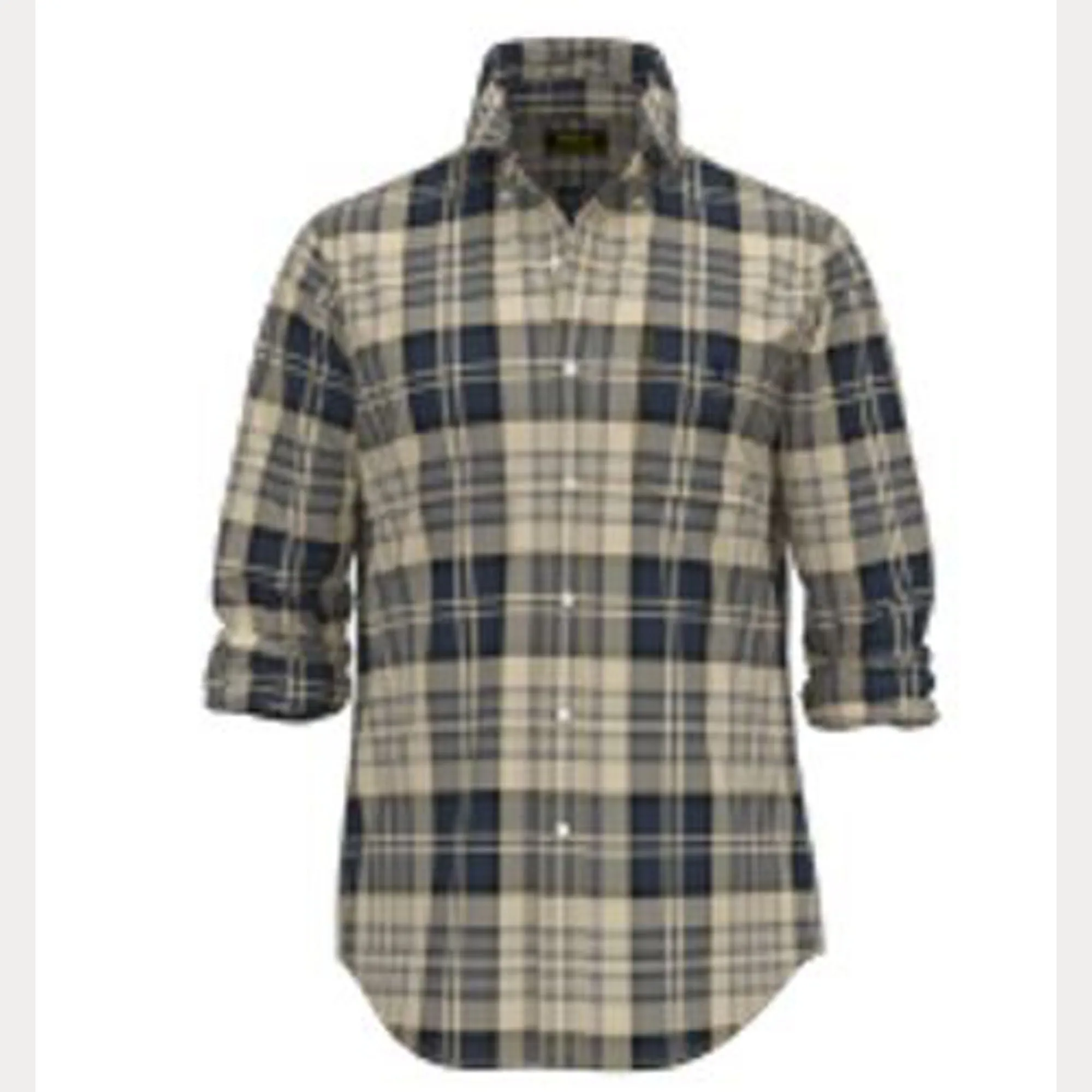 Ralph Lauren Mens Sport shirt Olive/Brown and White/Navy