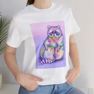 Rascal Raccoon Unisex Jersey Short Sleeve Tee - Designed by Sadie Rothenberg (White)