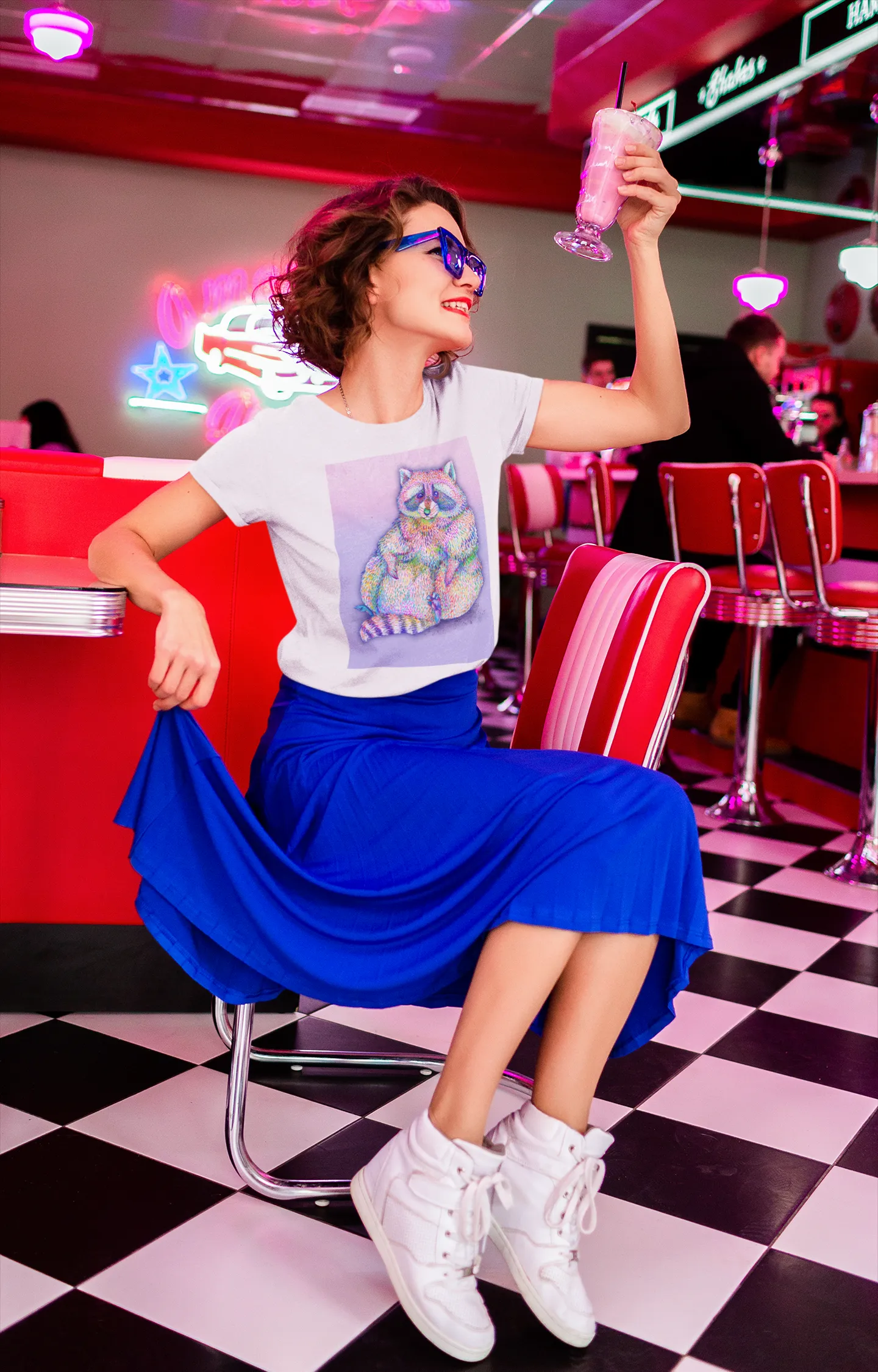 Rascal Raccoon Unisex Jersey Short Sleeve Tee - Designed by Sadie Rothenberg (White)