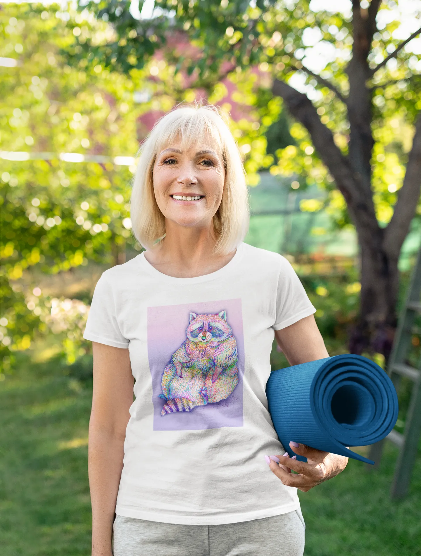 Rascal Raccoon Unisex Jersey Short Sleeve Tee - Designed by Sadie Rothenberg (White)