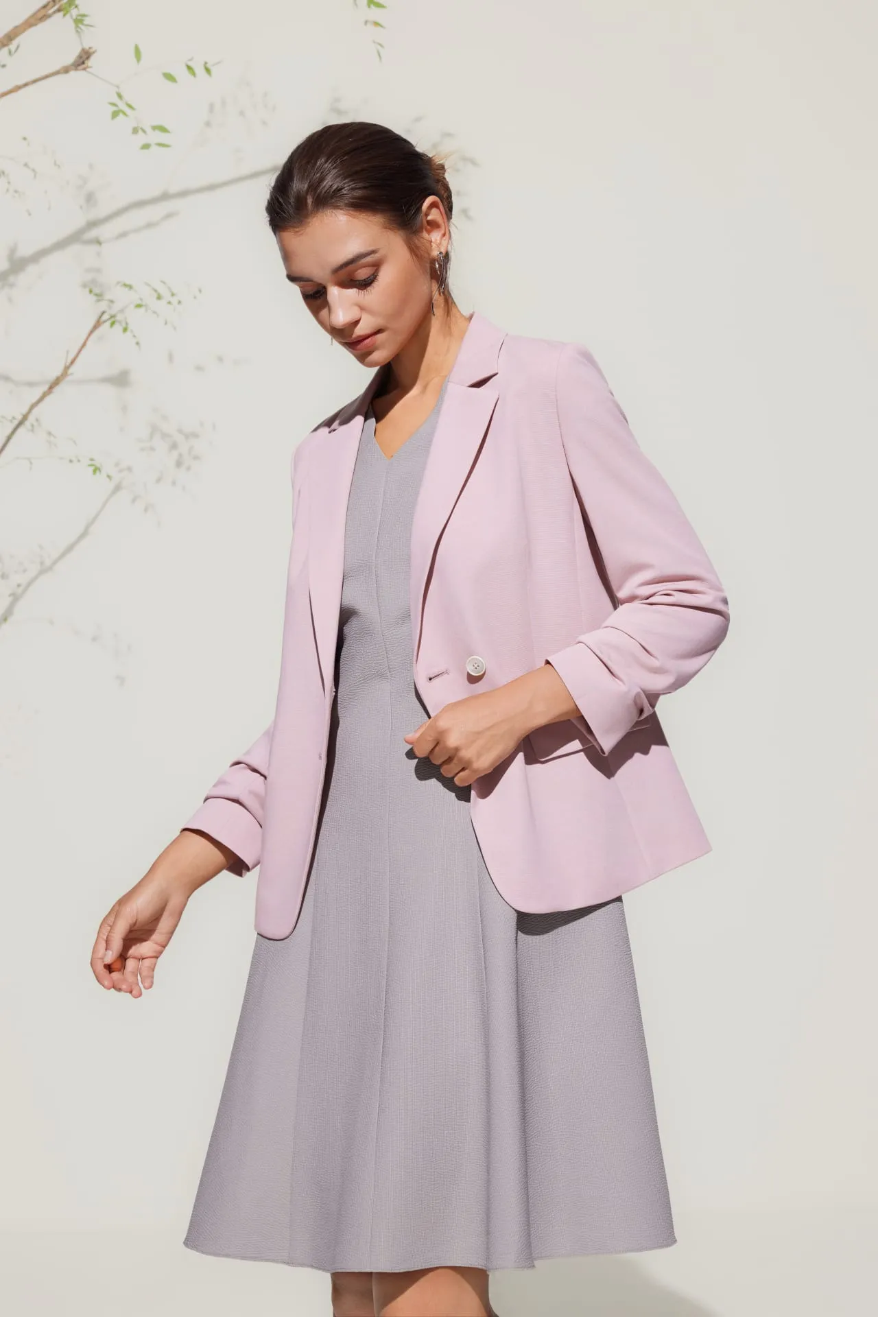 Rayon Blend Ponte Slim Fit Casual Blazer