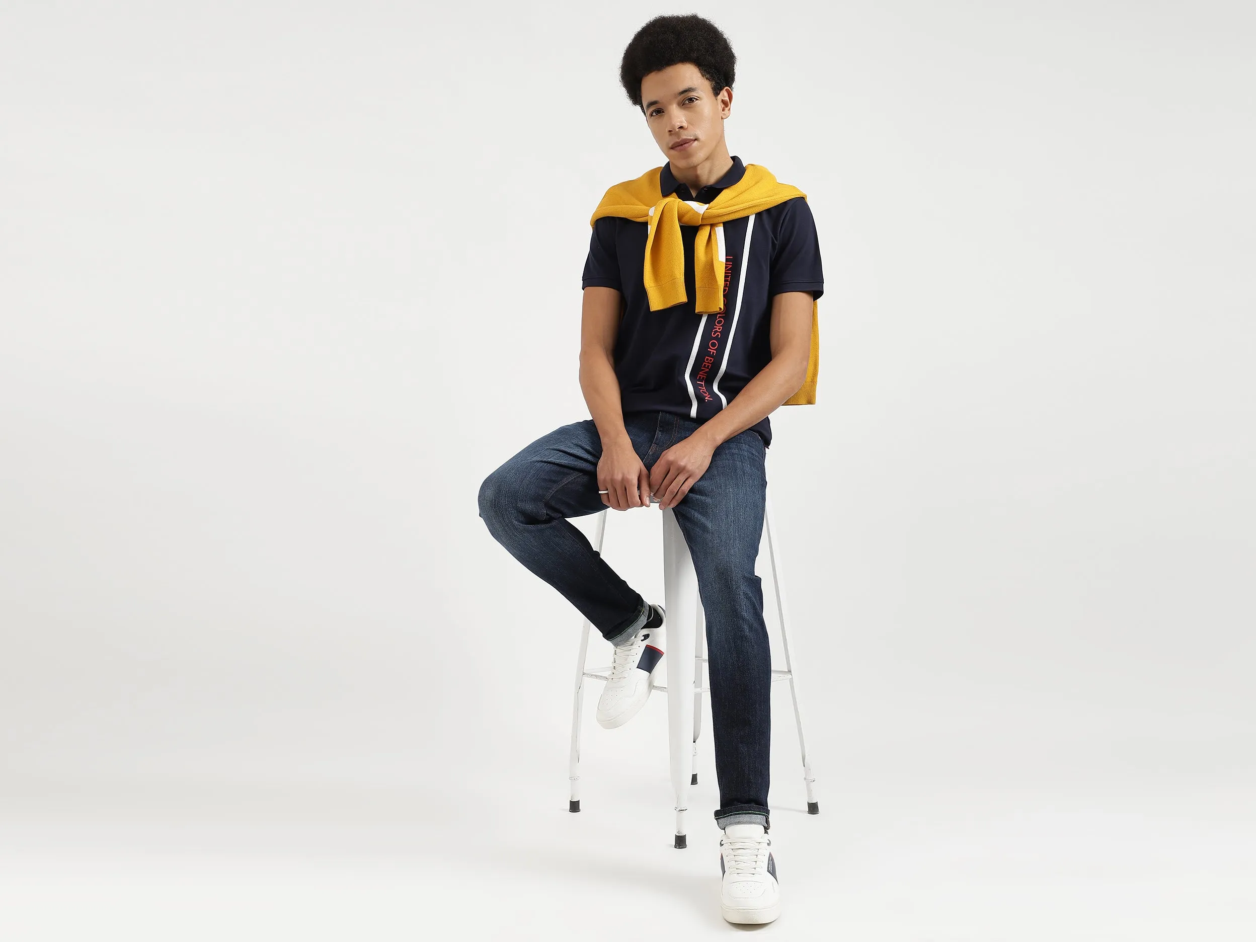 Regular Fit Polo Neck Printed T-Shirts