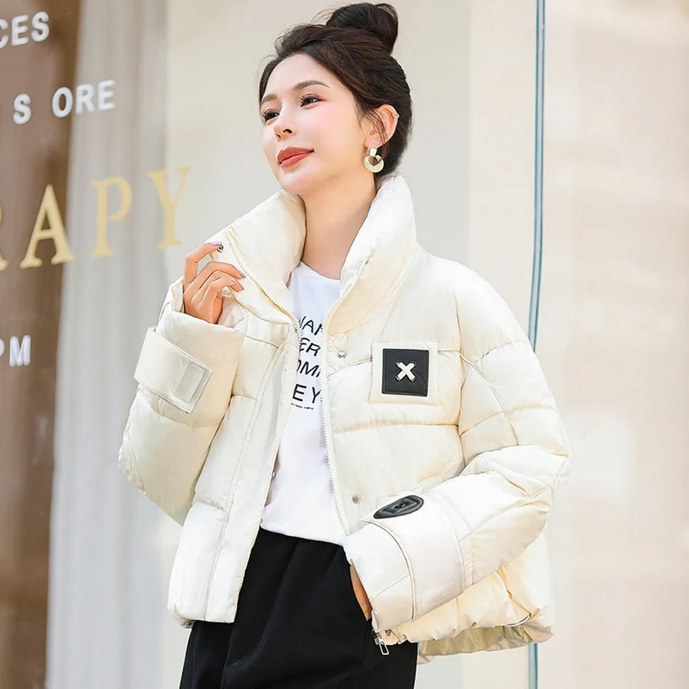 Relaxed-fit Cropped Water-resistant Puffer Jacket for Women