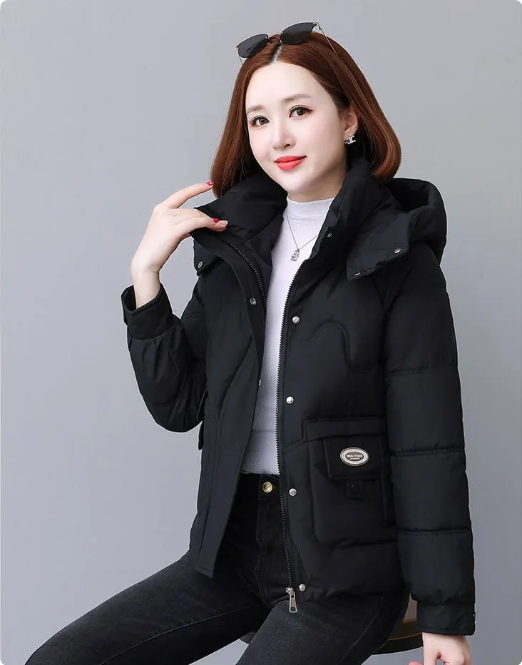 Relaxed-fit Quilted Puffer Jacket for Women with Full Zip