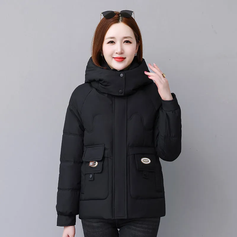 Relaxed-fit Quilted Puffer Jacket for Women with Full Zip