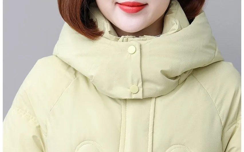 Relaxed-fit Quilted Puffer Jacket for Women with Full Zip
