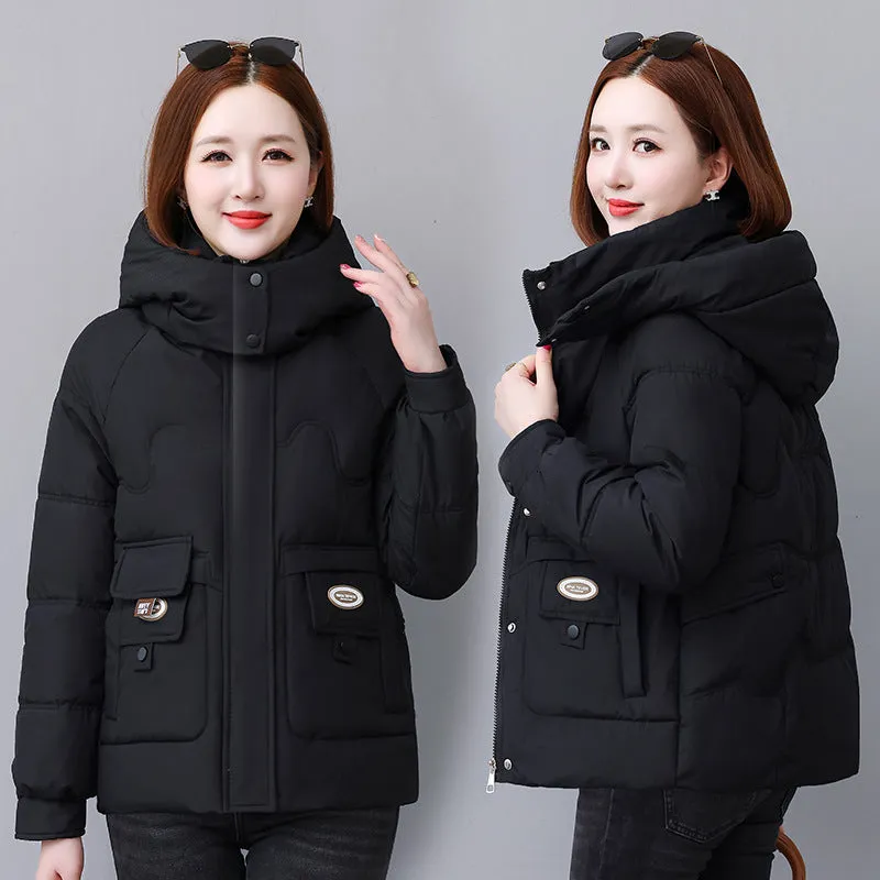 Relaxed-fit Quilted Puffer Jacket for Women with Full Zip