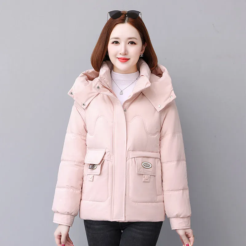 Relaxed-fit Quilted Puffer Jacket for Women with Full Zip