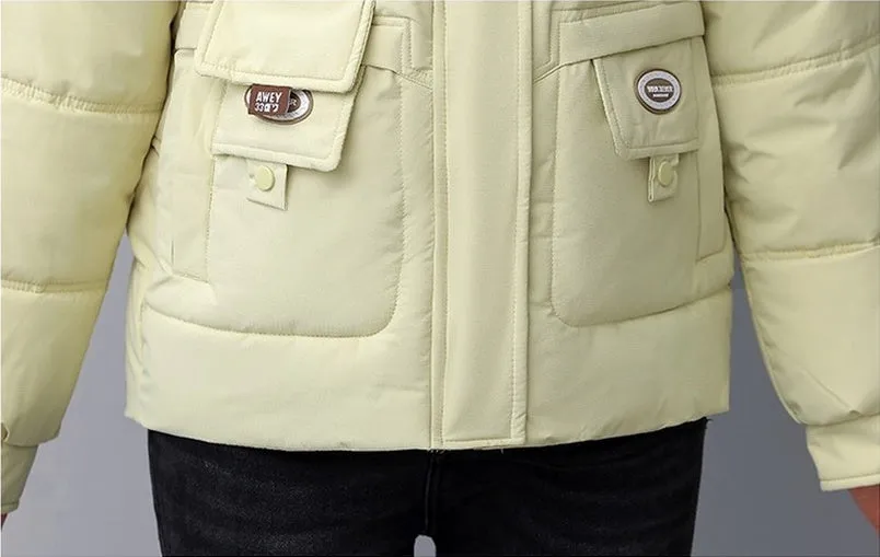 Relaxed-fit Quilted Puffer Jacket for Women with Full Zip