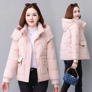 Relaxed-fit Quilted Puffer Jacket for Women with Full Zip