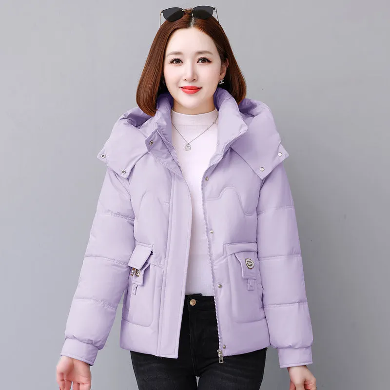 Relaxed-fit Quilted Puffer Jacket for Women with Full Zip