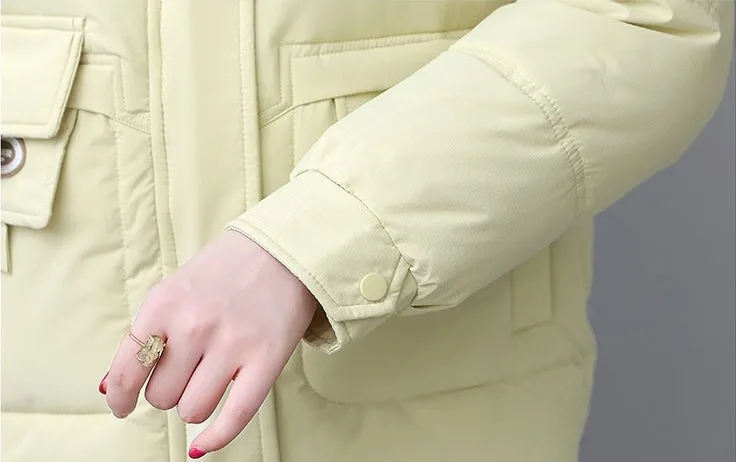 Relaxed-fit Quilted Puffer Jacket for Women with Full Zip