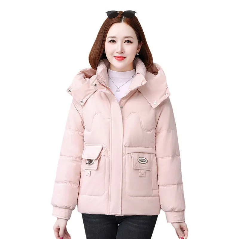 Relaxed-fit Quilted Puffer Jacket for Women with Full Zip