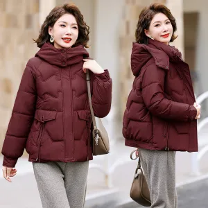 Relaxed-fit Waterproof Zip-up Women's Puffer Jacket with Flap Pockets