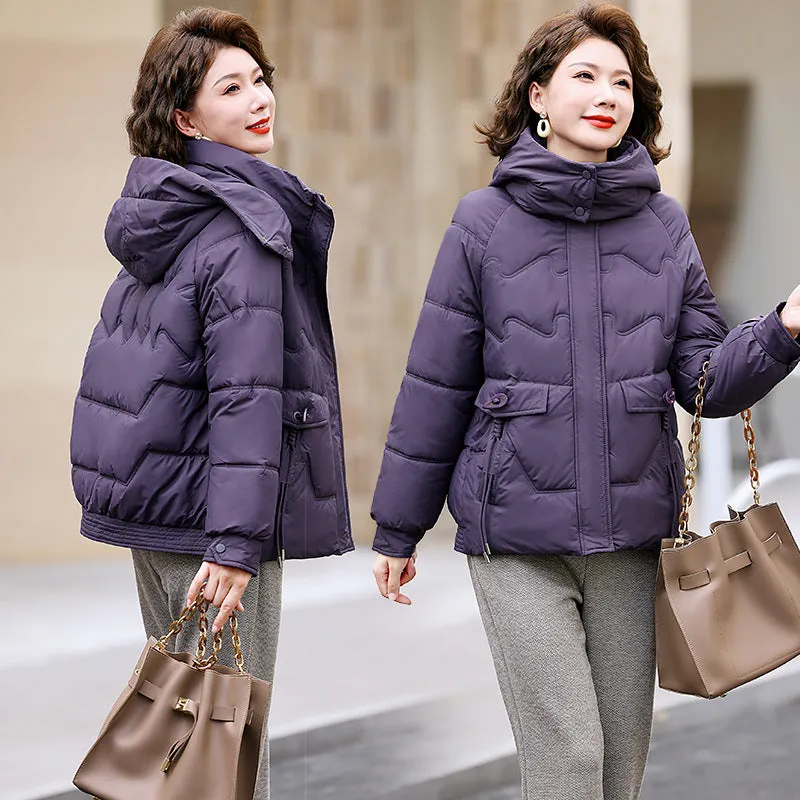 Relaxed-fit Waterproof Zip-up Women's Puffer Jacket with Flap Pockets