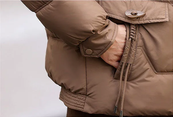 Relaxed-fit Waterproof Zip-up Women's Puffer Jacket with Flap Pockets