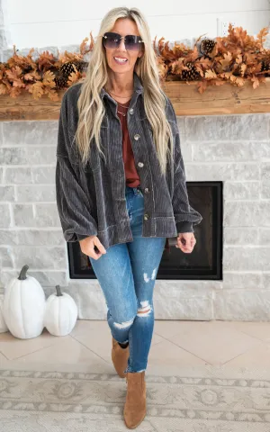 Relaxed Woven Corduroy Jacket - Final Sale