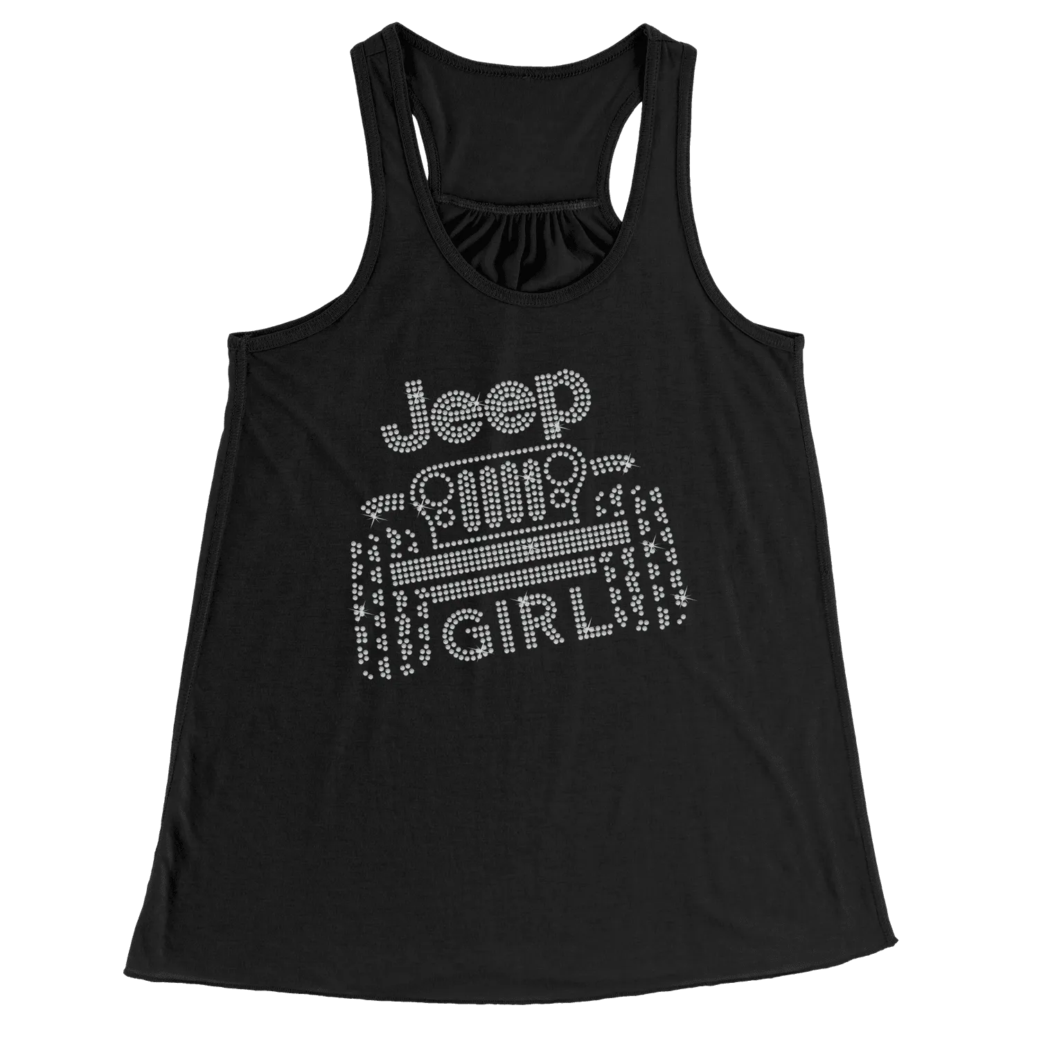 Rhinestone Offroad Jeeper Girl Shirt Crew Neck, V Neck, Tank Top