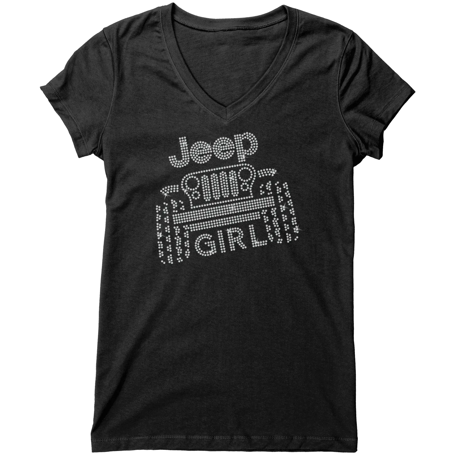 Rhinestone Offroad Jeeper Girl Shirt Crew Neck, V Neck, Tank Top