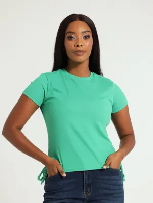 Rib Fitted Tee - Emerald