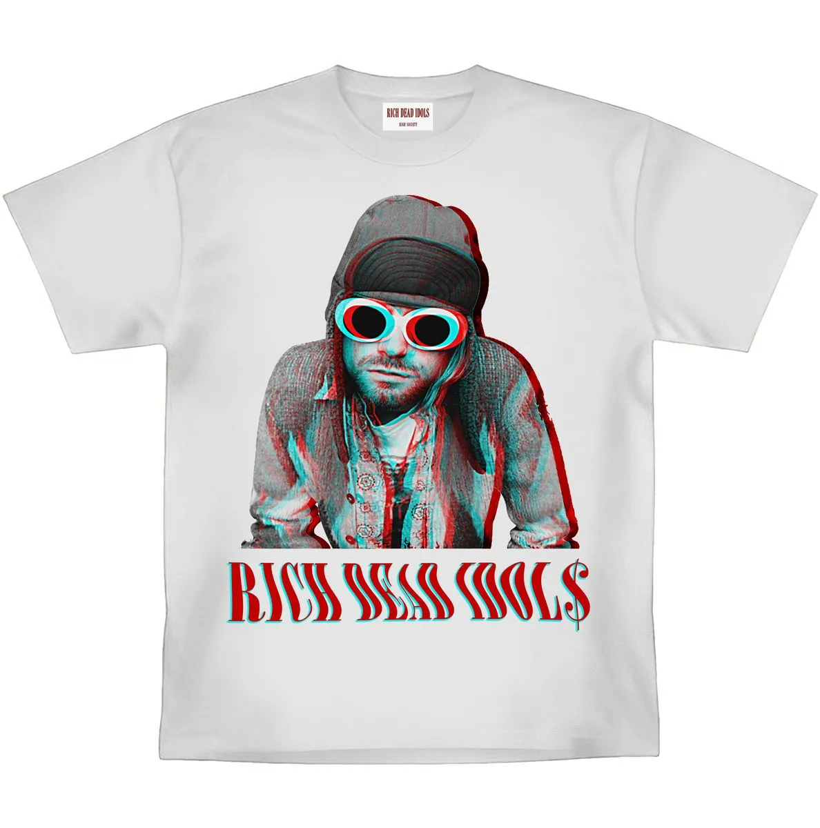 RICH DEAD IDOLS KURT COBAIN HEAVYWEIGHT TEE (WHITE)