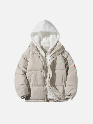Rimiro - Fake Two-piece Hooded Winter Coat