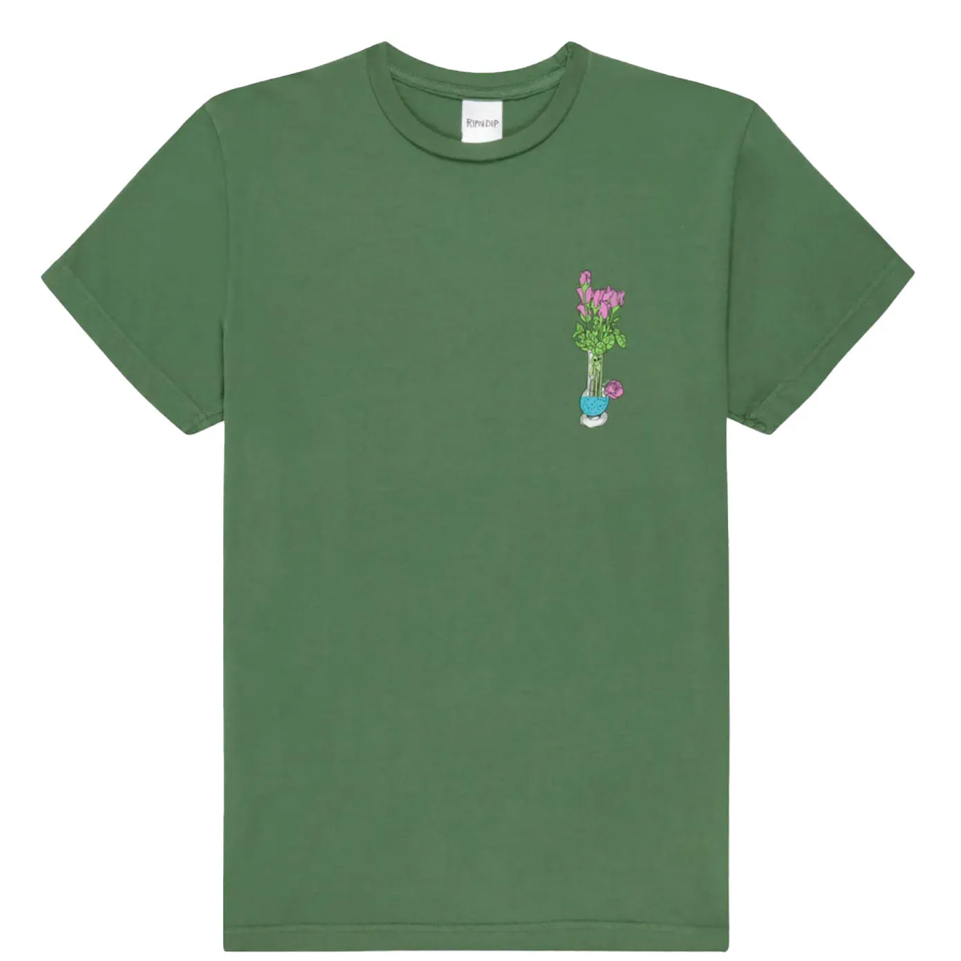 RIPNDIP Flower Vase T-Shirt Olive
