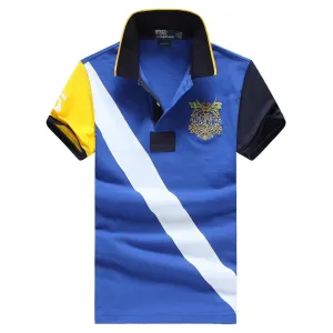 RL Custom Fitted Polo Est 1967 Blue and White Polo Shirt