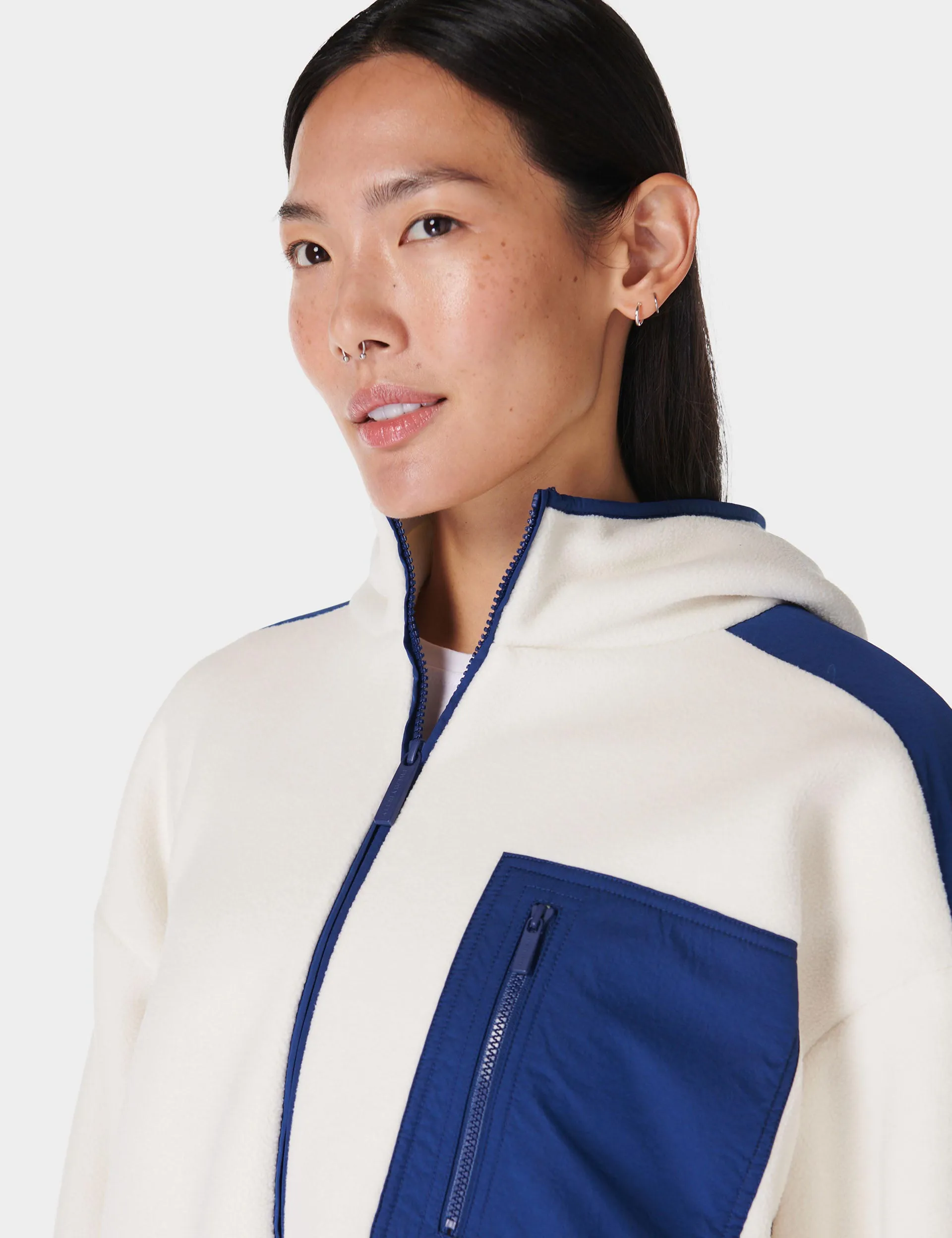 Roam Borg Zip Up - Lily White/Flux Blue