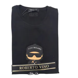 Roberto Vino Milano Italy Black Gold T Shirt
