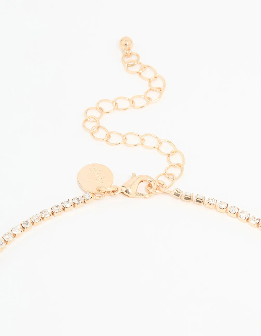 Rose Gold Diamante Necklace & Earrings Set