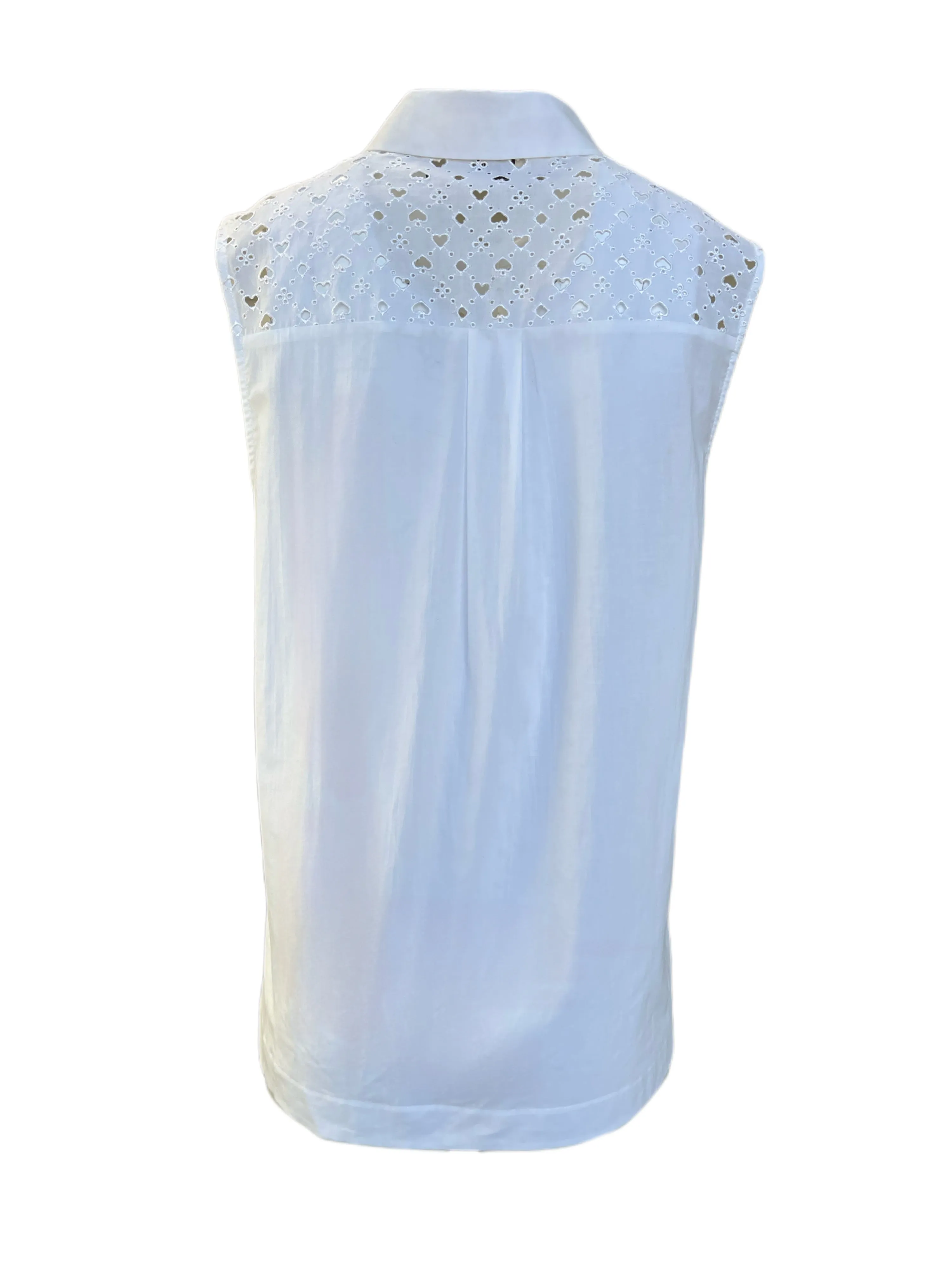 SCOTCH & SODA Women's White Button Front Sleeveless Collared Top #756 NWT