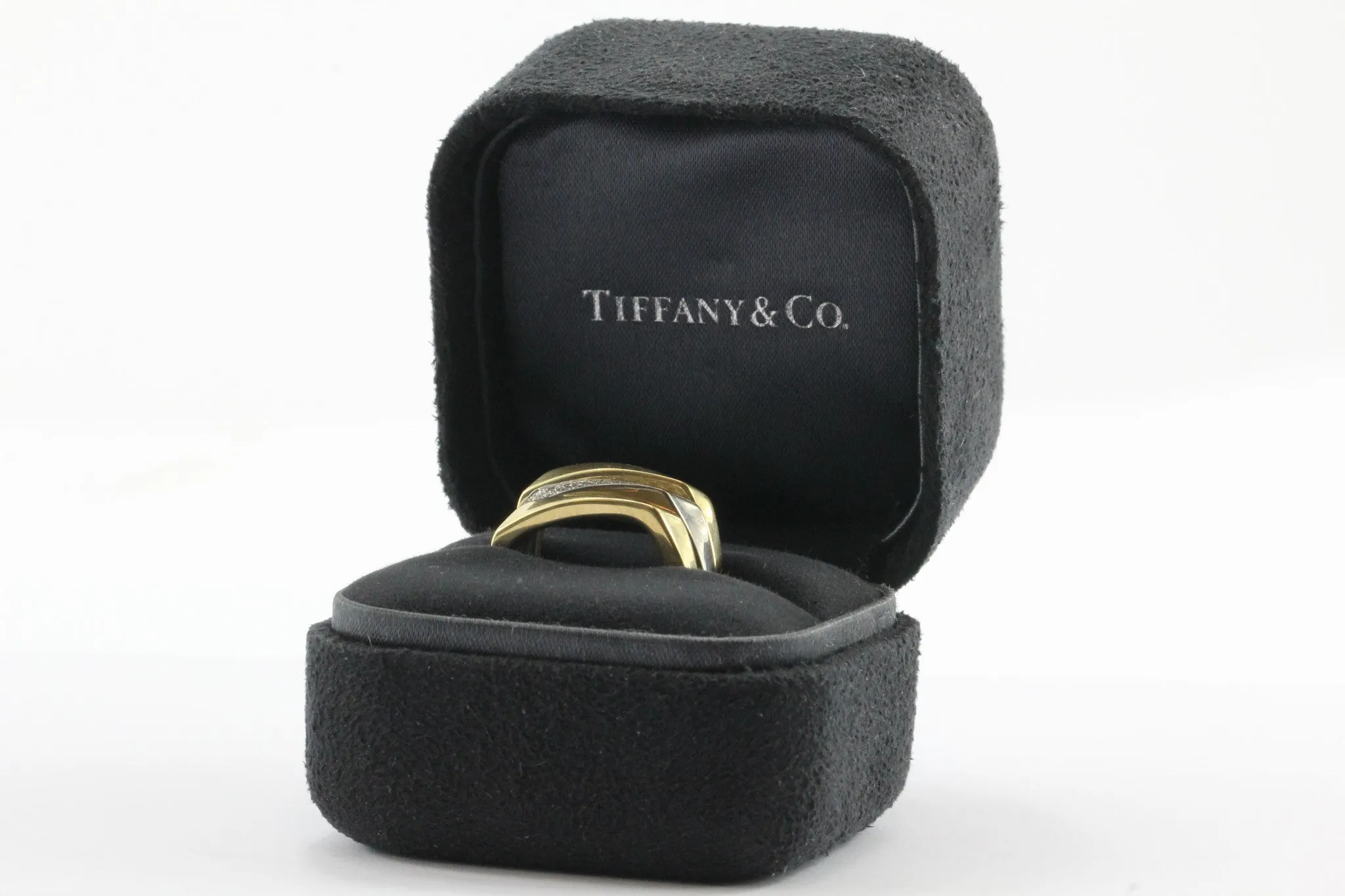 Set of 3 Tiffany & Co 750 18K White & Yellow Gold Frank Gehry Torque Ring Bands