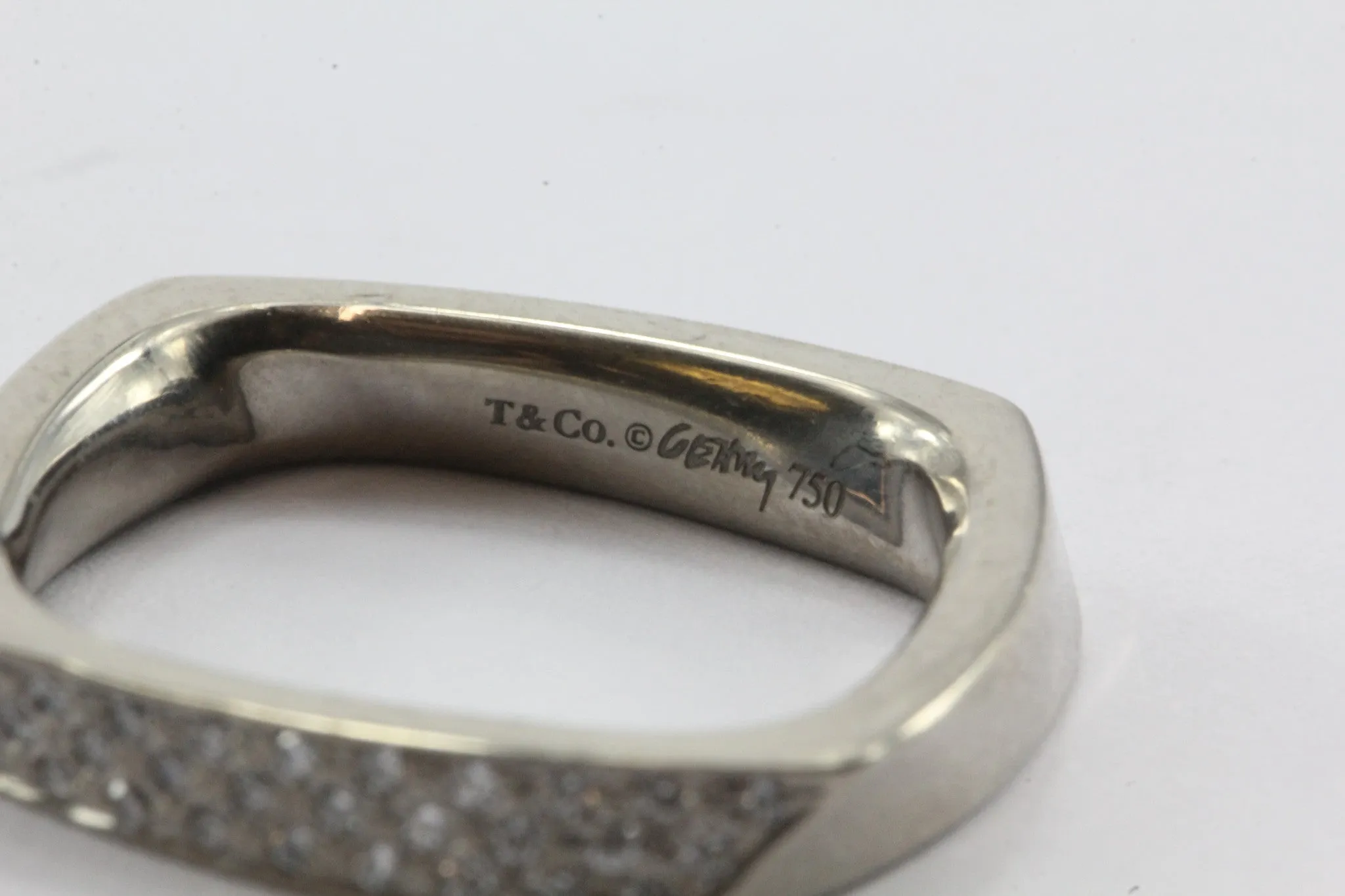 Set of 3 Tiffany & Co 750 18K White & Yellow Gold Frank Gehry Torque Ring Bands