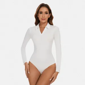 Shaperin V Neck Polo Long Sleeve Bodysuit