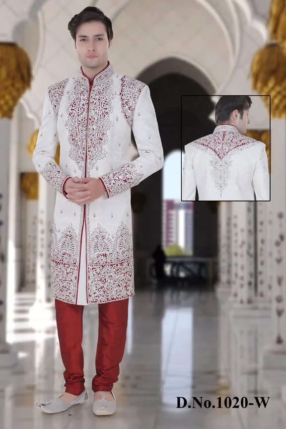 Sherwani (Custom Tailored) - (D.No.-1020-W)