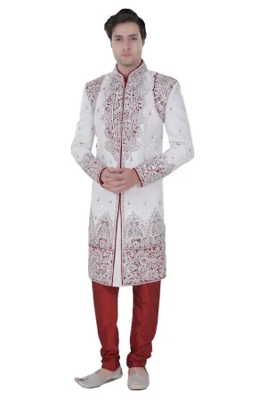 Sherwani (Custom Tailored) - (D.No.-1020-W)
