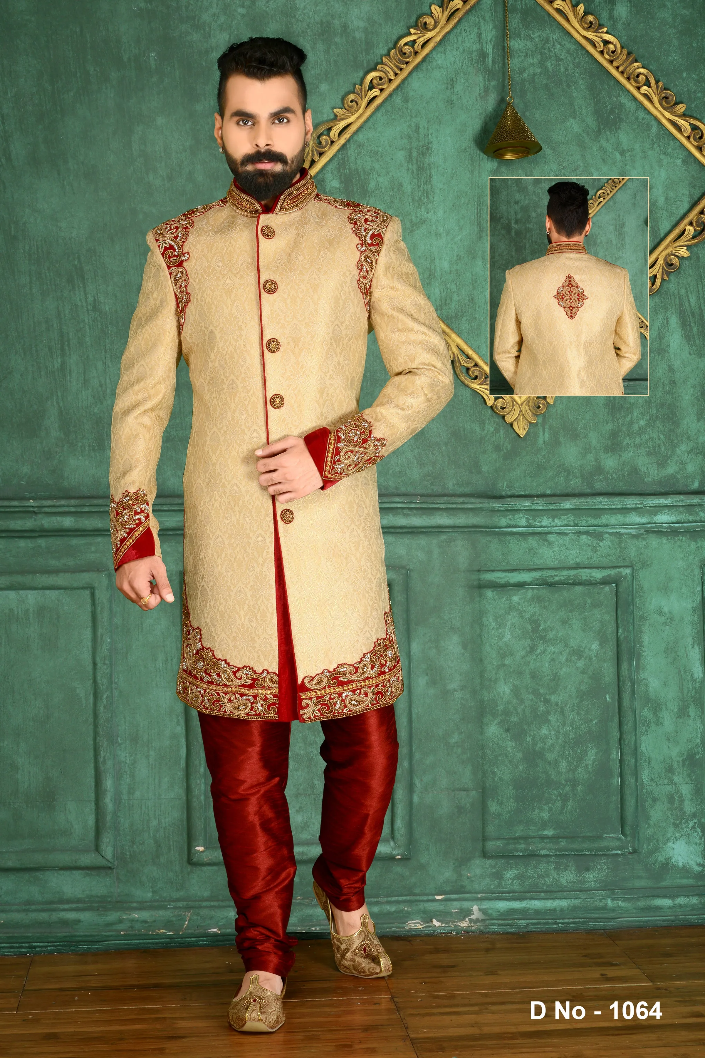 Sherwani (Custom Tailored) - (D.No.-1064)
