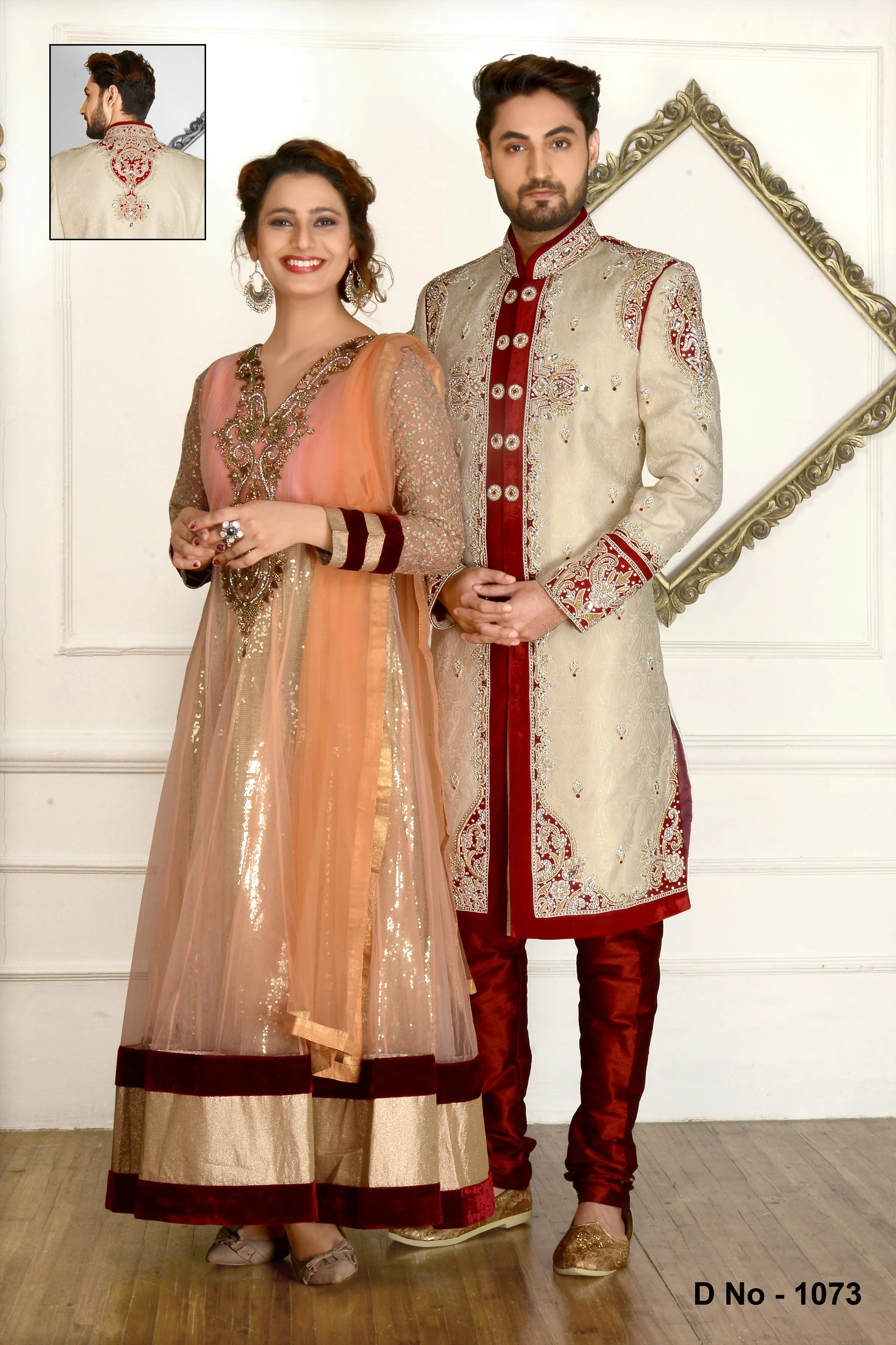 Sherwani (Custom Tailored) - (D.No.-1073)