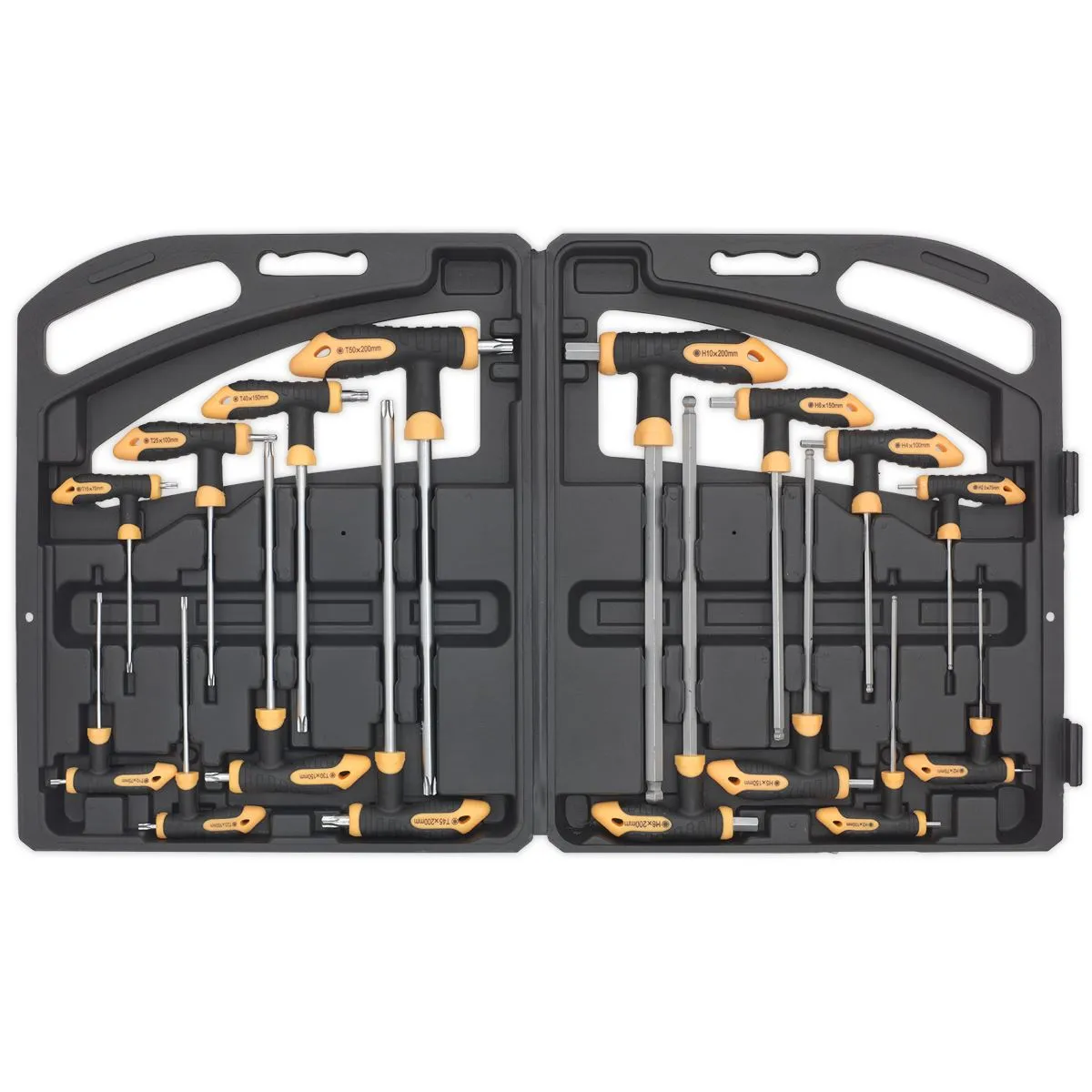 Siegen 16 Piece T-Handle Trx-Star & Hex Key Set Security & Ball End Short Long Shafts