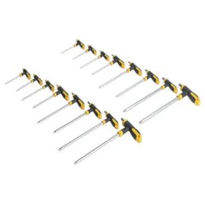Siegen 16 Piece T-Handle Trx-Star & Hex Key Set Security & Ball End Short Long Shafts