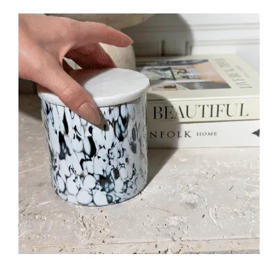 Signature Candle Lid - White Polished Marble