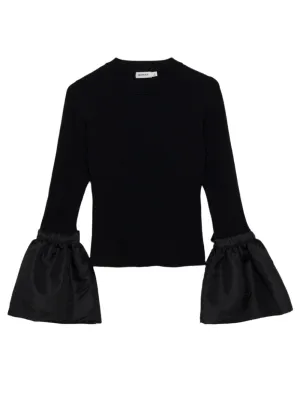 Simkhai Agata Long Sleeve Top in Black