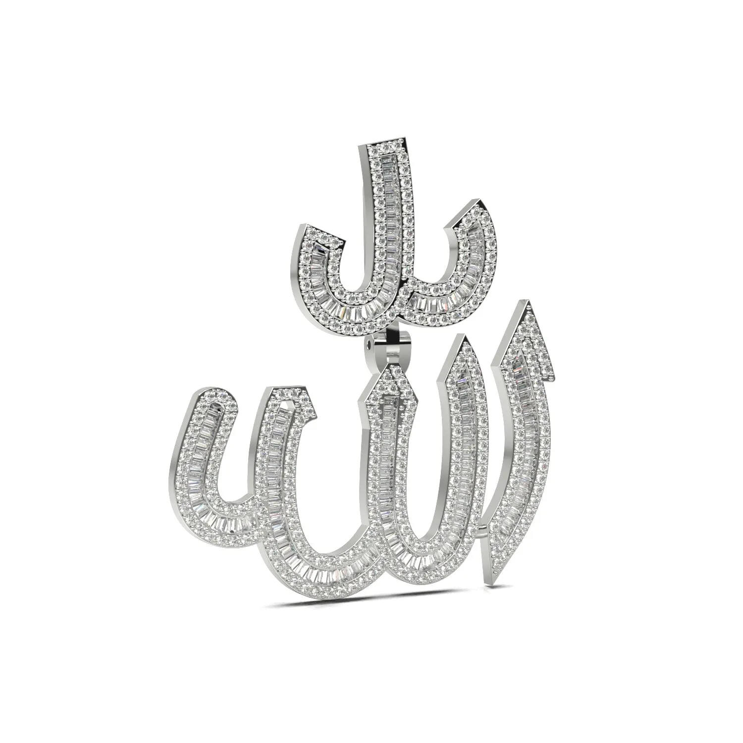 Single Layered Baguette "Allah" Pendant